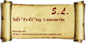 Sáfrány Leonarda névjegykártya